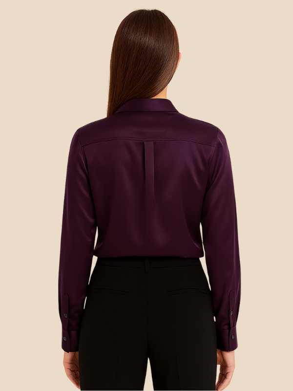 Women's classic long sleeve button blouse, a versatile piece for office style.