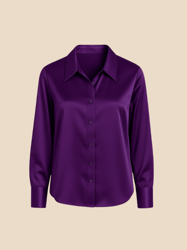 Elegant women's long sleeve blouse, buttoned front, a timeless office essential.