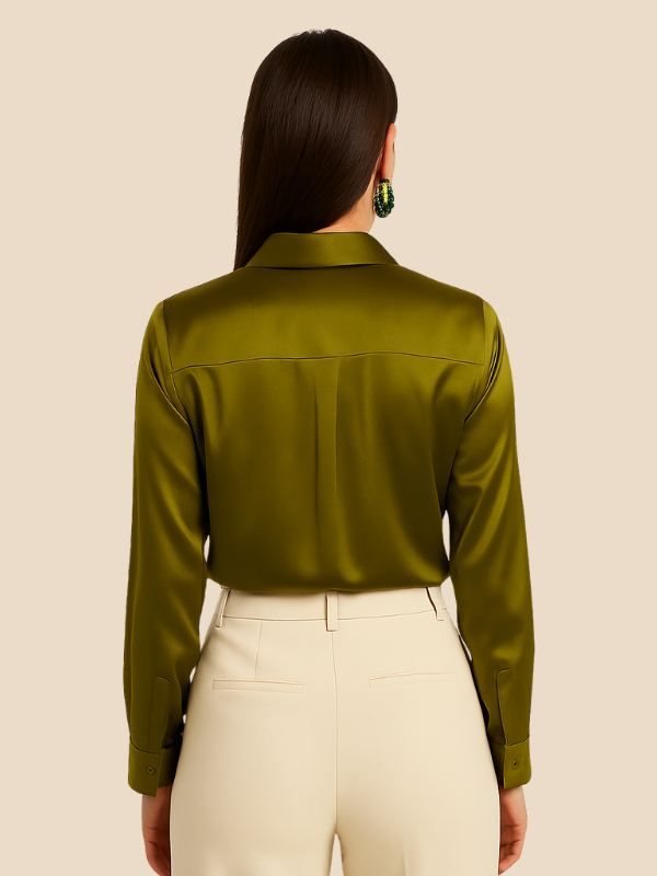 Elegant women's long sleeve buttoned shirt, perfect for office and daily style.