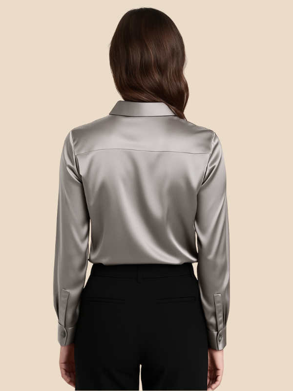 Women's classic long sleeve button-up top, ideal for office work and stylish events.