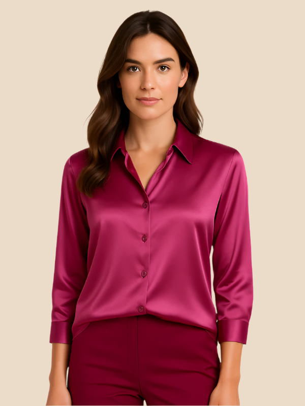 Stylish long sleeve button blouse for women, a versatile and chic work staple.