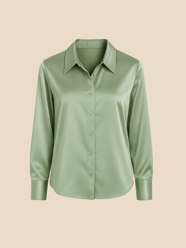 Chic women's long sleeve button blouse, a stylish addition to any workwear wardrobe.