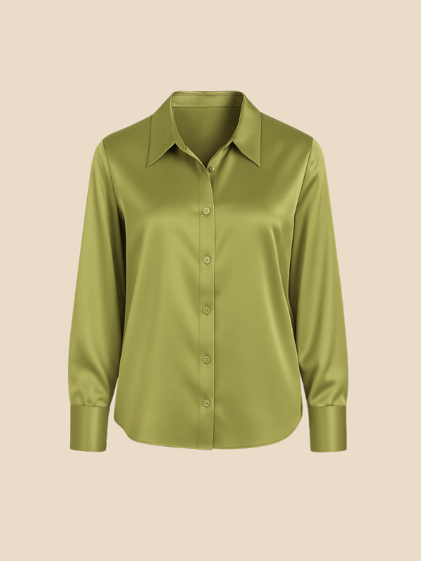 Versatile women's long sleeve button blouse, ideal for office and everyday chic.