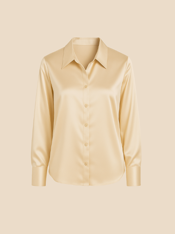 Stylish women's elegant long sleeve button blouse, for office and formal wear.