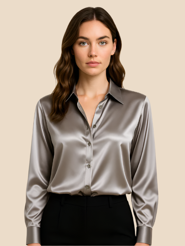 Sophisticated women's long sleeve shirt, perfect for office & chic style.
