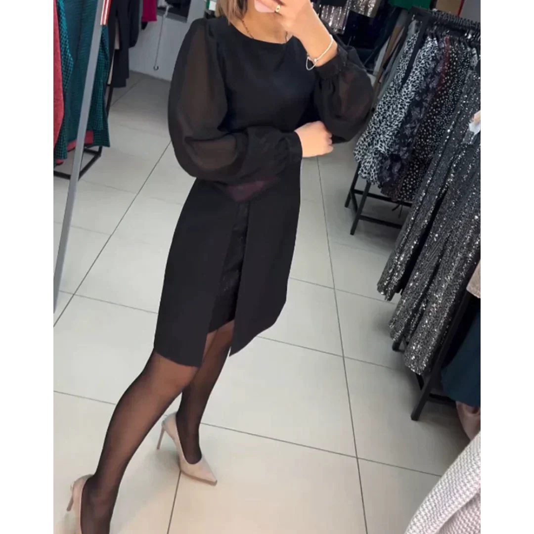 Women's classic long sleeve dress, an elegant and comfortable choice for versatile formal and casual fashion.
