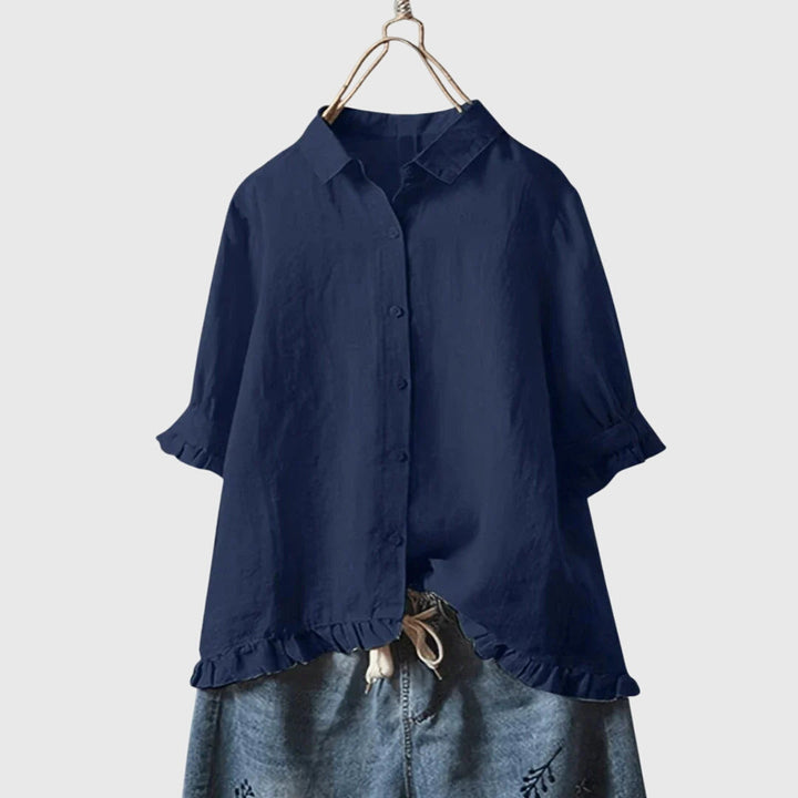 Versatile women's long sleeve top, ideal for casual wear or professional office looks. Comfortable & elegant spring fashion.