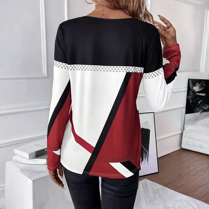 Chic women's elegant long sleeve tunic blouse, ideal for versatile fall outfits & spring style. Comfortable.