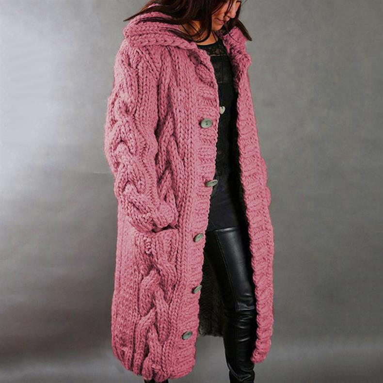 Stylish women's blue long winter coat. Elegant, cozy, and warm outerwear for fashion-forward cold weather looks.