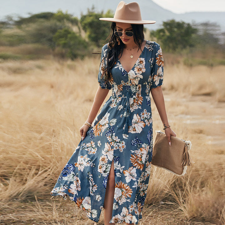 Breathable women's summer midi dress, linen blend, perfect for beach, casual or holiday wear