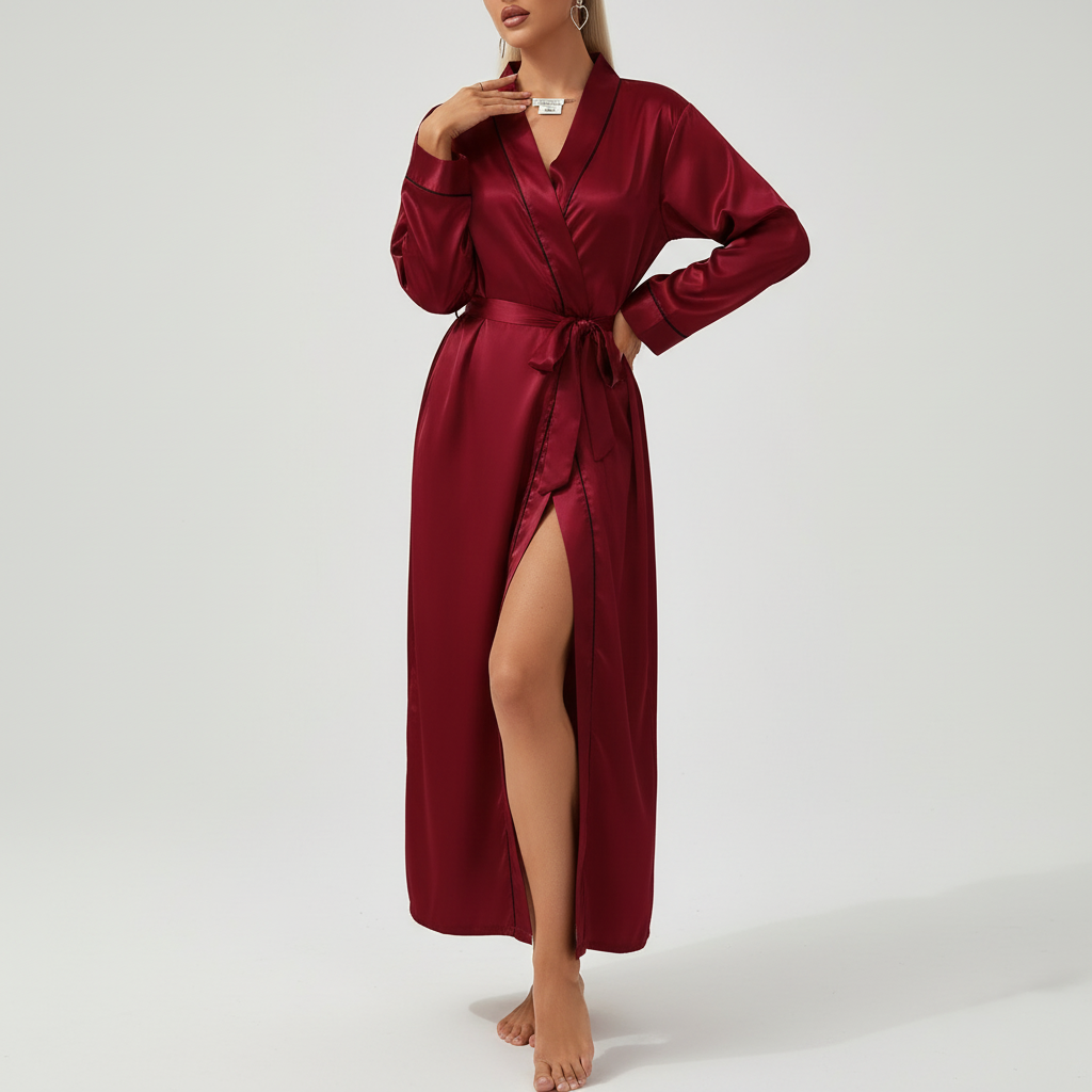 Sofia comfortable loungewear robe for women, elegant design, ideal for sleepwear with adjustable waist