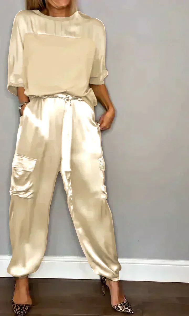 Glamorous women's elegant jumpsuit, a lustrous and stylish all-in-one perfect for special evenings.