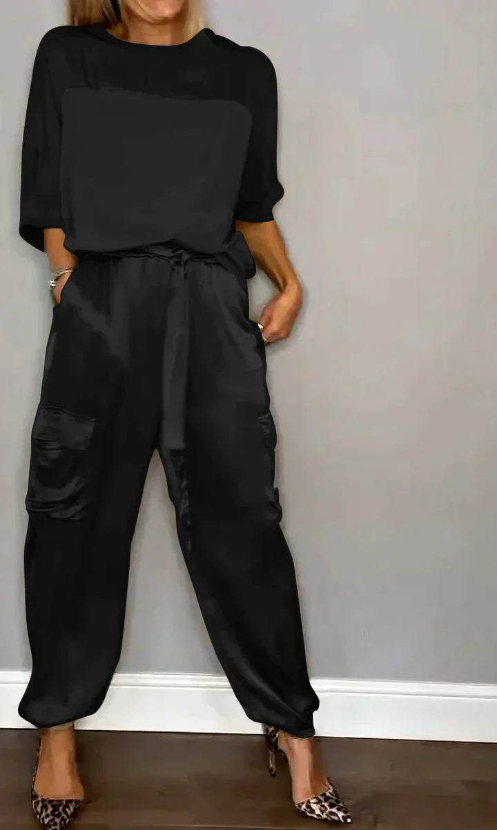 Stunning women's formal jumpsuit, an elegant and flowy all-in-one for special occasions & parties.