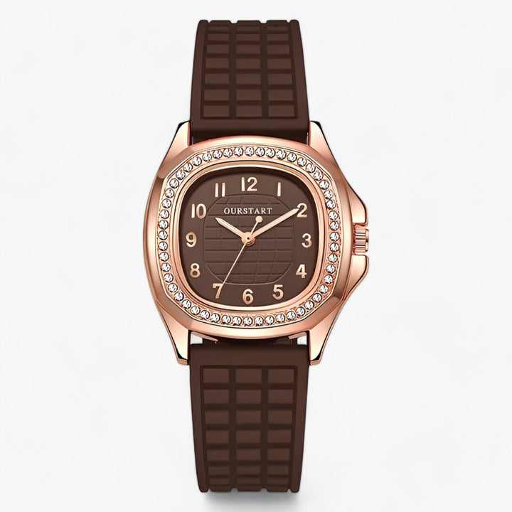 Elegant women's luxury quartz watch with diamond accents, perfect fashion accessory and timepiece.