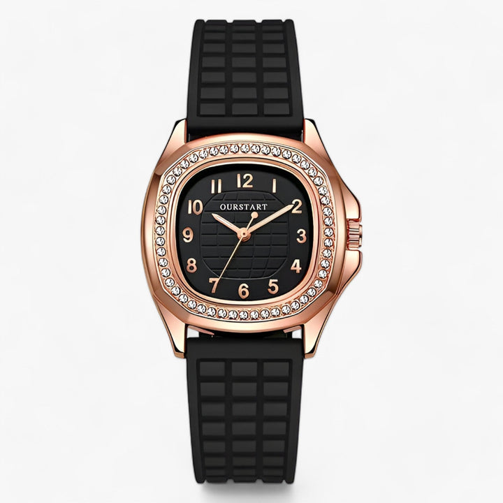 Luxury women's quartz watch, an elegant accessory with diamond accents, combining fashion and precise time.