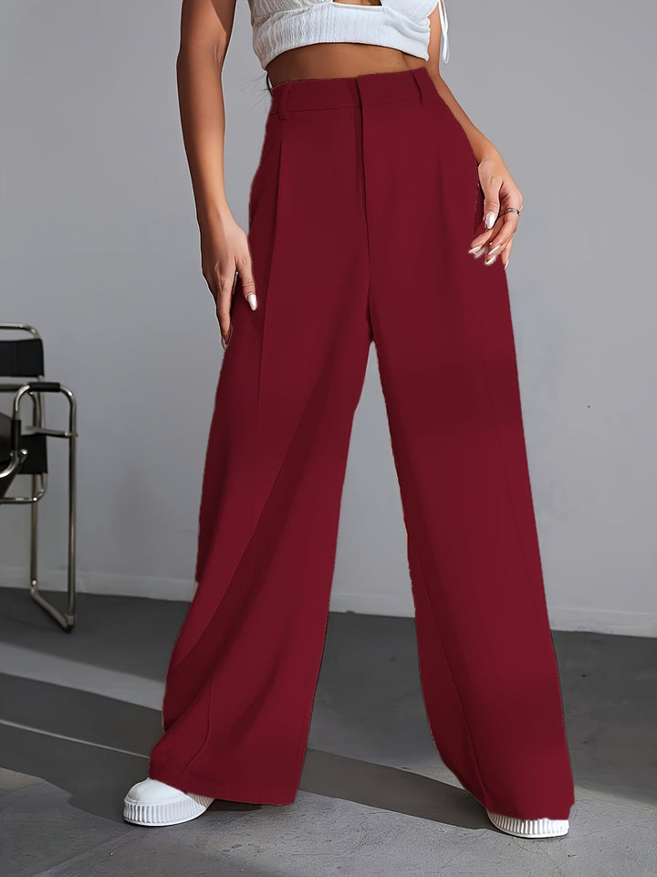 Chic Lana wide leg trousers for women, a luxury solid color pant with a relaxed fit for effortless style & comfort.