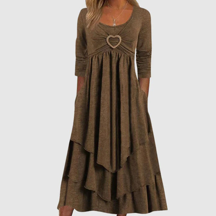 Colorful & elegant women's maxi dress, a versatile long dress perfect for casual or evening wear fashion.
