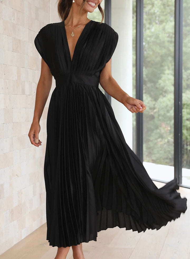 Chic short sleeve maxi dress for women, offering comfortable and elegant casual wear.