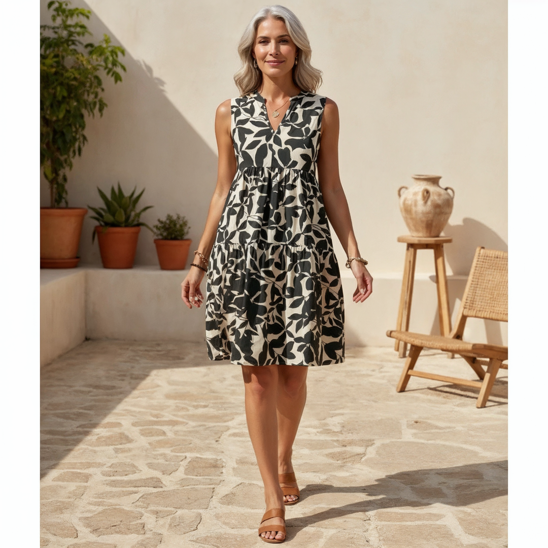 Elegant women's midi dress, perfect for versatile fashion, combining comfort with sophisticated style.