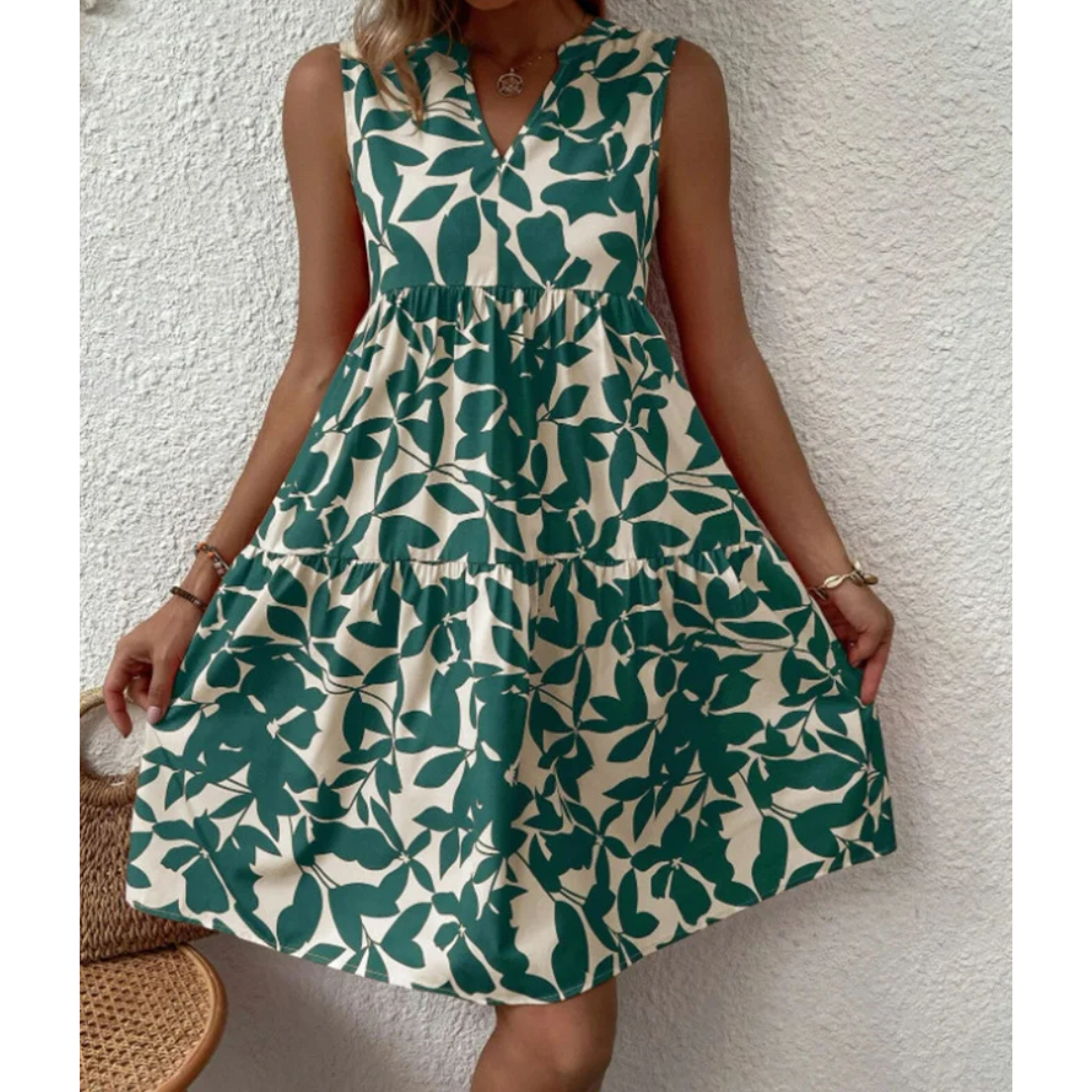Fashionable women's midi dress in a flattering silhouette, offering all-day comfort and versatile elegance.