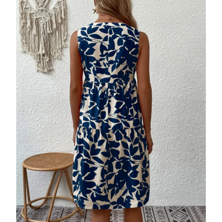 Modern women's midi dress, showcasing elegant fashion with a comfortable and versatile design for any event.