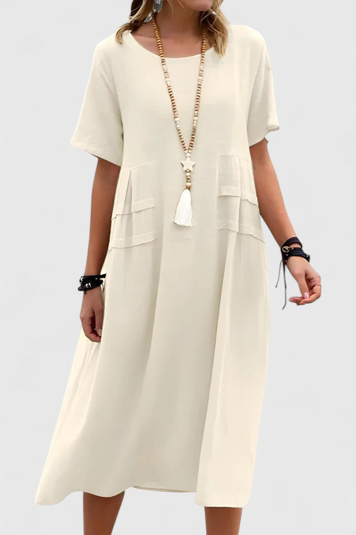 Elegant women's midi dress with a flattering fit, perfect for parties & evening wear. Available in various colors.