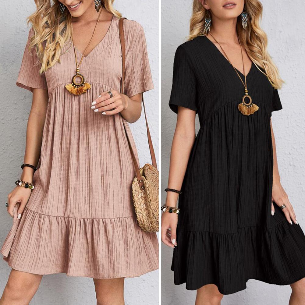 Classic women's elegant midi dress. Features flattering tummy control for comfort and style, a must-have apparel.