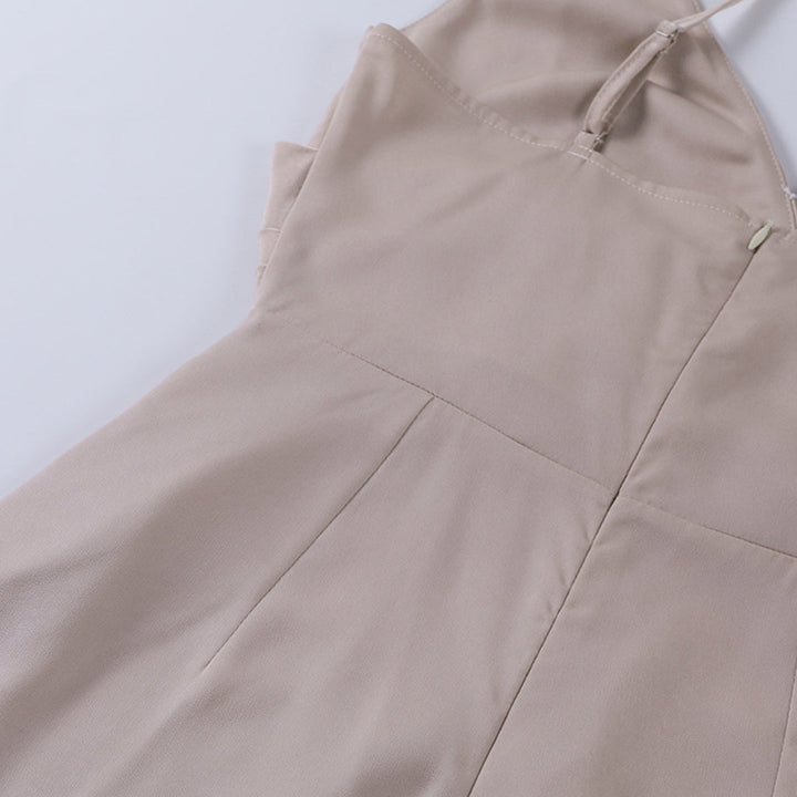 Women's elegant spaghetti strap midi dress, a chic option for cocktail parties and events.