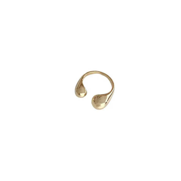 Elegant women's minimalist adjustable ring, gold plated, perfect for stacking. Hypoallergenic everyday jewelry.