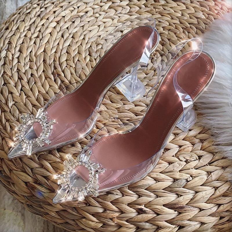 Luxurious Monica crystal high heels for women, designed for elegant evening events & parties. Comfortable pumps.