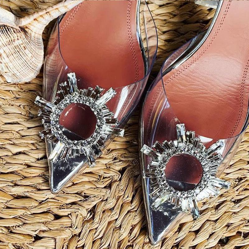 Comfortable Women's Monica crystal pumps with elegant high heels & dazzling transparent details for parties.