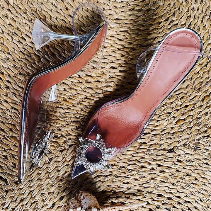 Sparkling Monica crystal high heels for women, elegant and comfortable pumps, ideal for dazzling party wear.