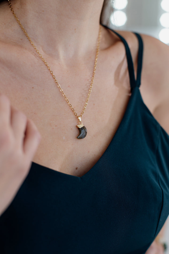 Delicate Moonstone crystal necklace for women, perfect spiritual jewelry gift.