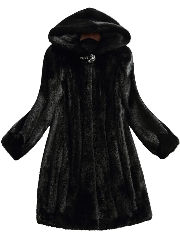 Sophisticated women's Napoli long coat. Elegant winter outerwear for a stylish and warm cold weather look.