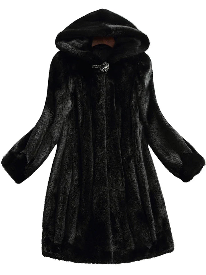 Sophisticated women's Napoli long coat. Elegant winter outerwear for a stylish and warm cold weather look.