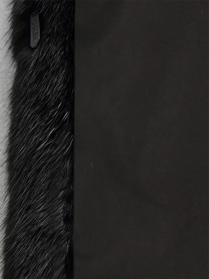 Stylish women's Napoli long winter coat. Elegant, plush, and warm outerwear, essential for sophisticated cold weather.
