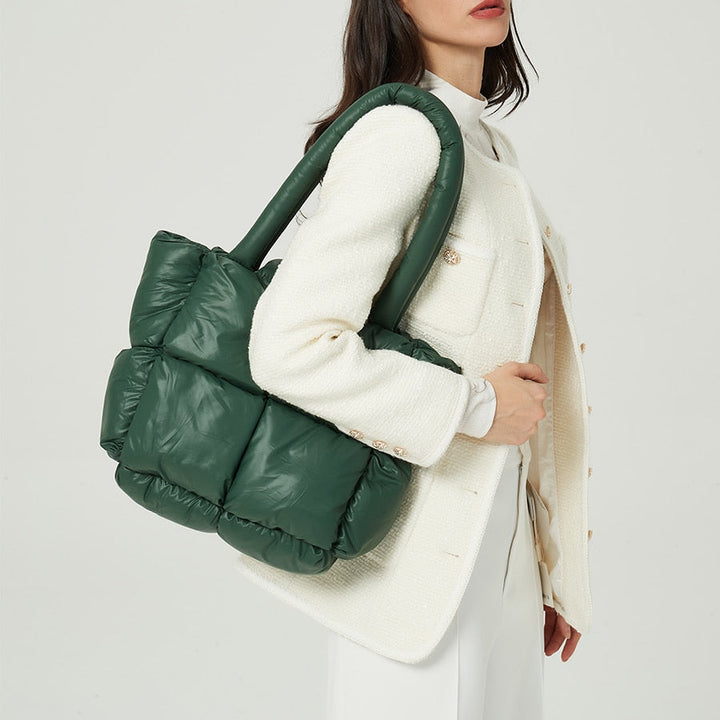 Stylish women's nylon shoulder bag, perfect versatile everyday accessory. Available in various colors.