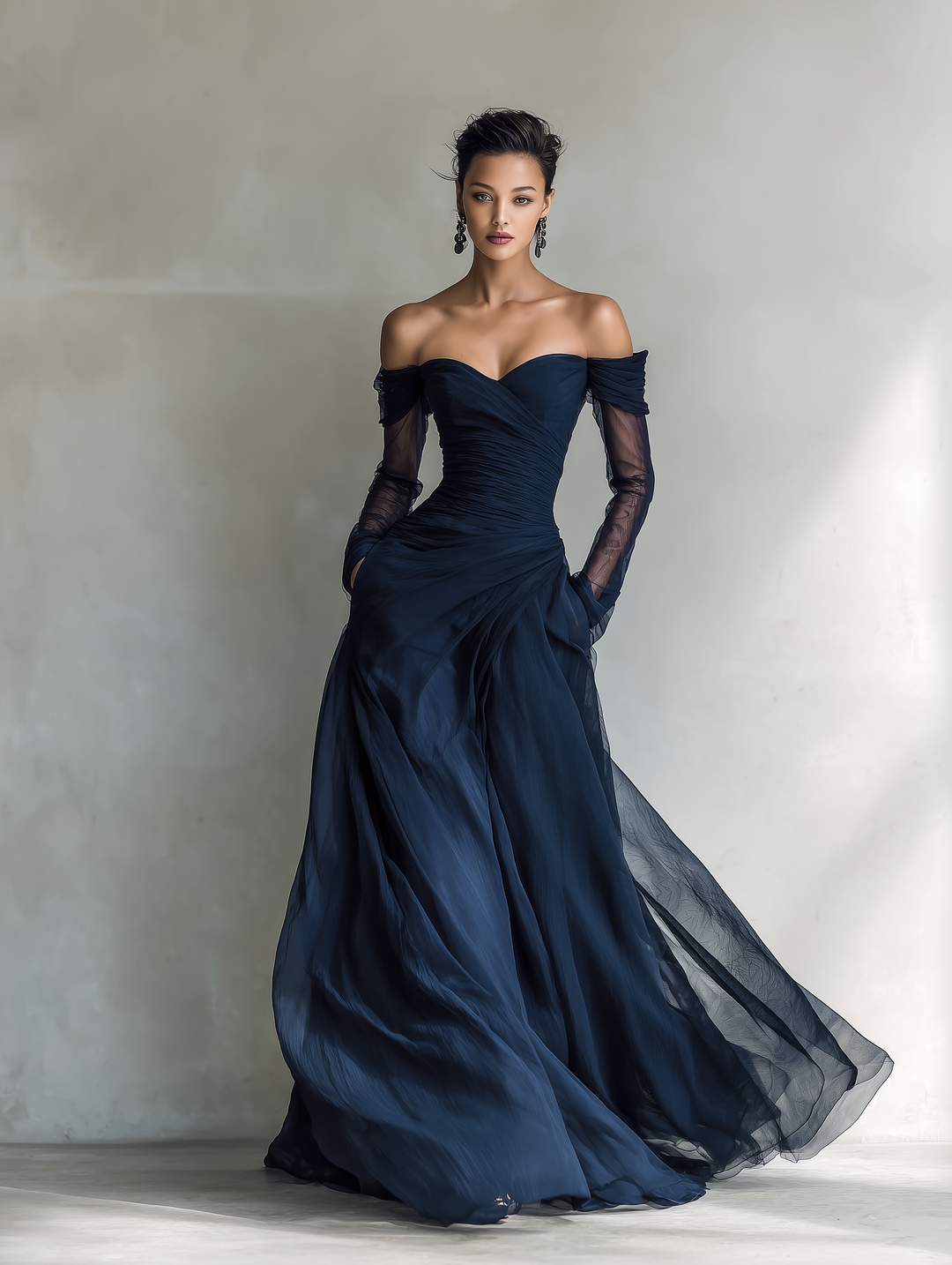 Chic white off-shoulder fitted maxi dress for women, an elegant choice for wedding guests or formal wear.