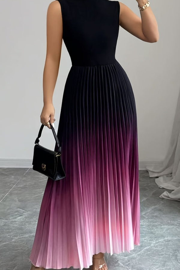 Stunning women's ombre maxi dress with a halter neck and keyhole design, ideal for evening or formal events.