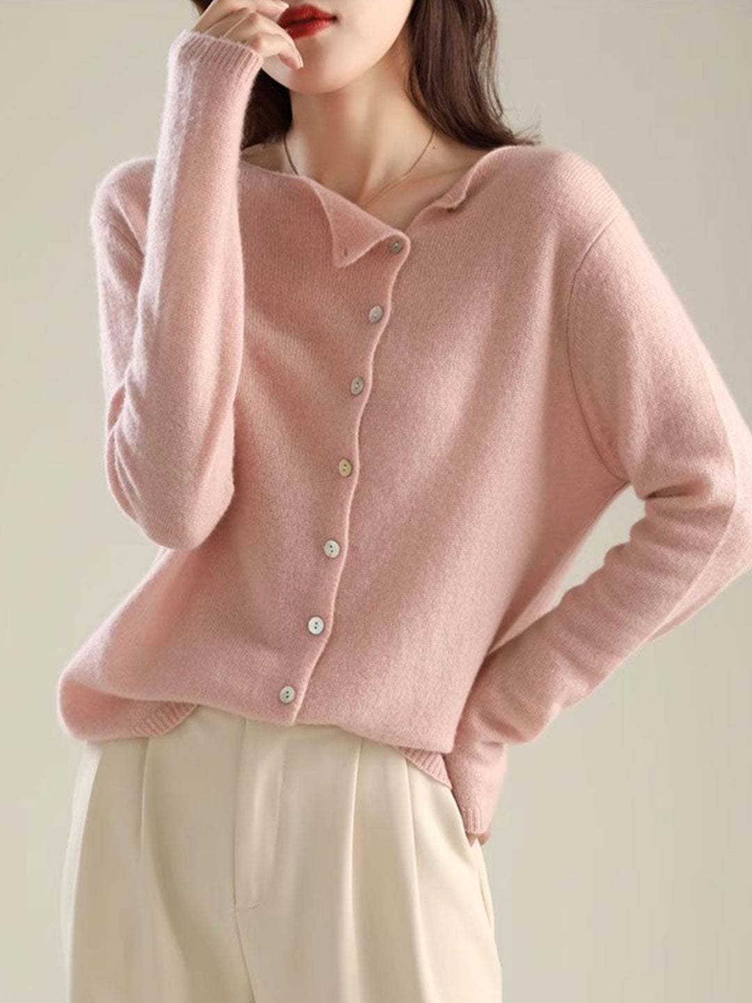Open-front long-sleeve women's elegant cardigan. Soft knitwear for all-season layering comfort.