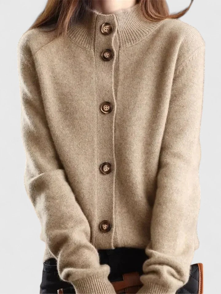 Chic women's open front cardigan with long sleeves. An elegant and comfortable layering sweater for versatile fashion.