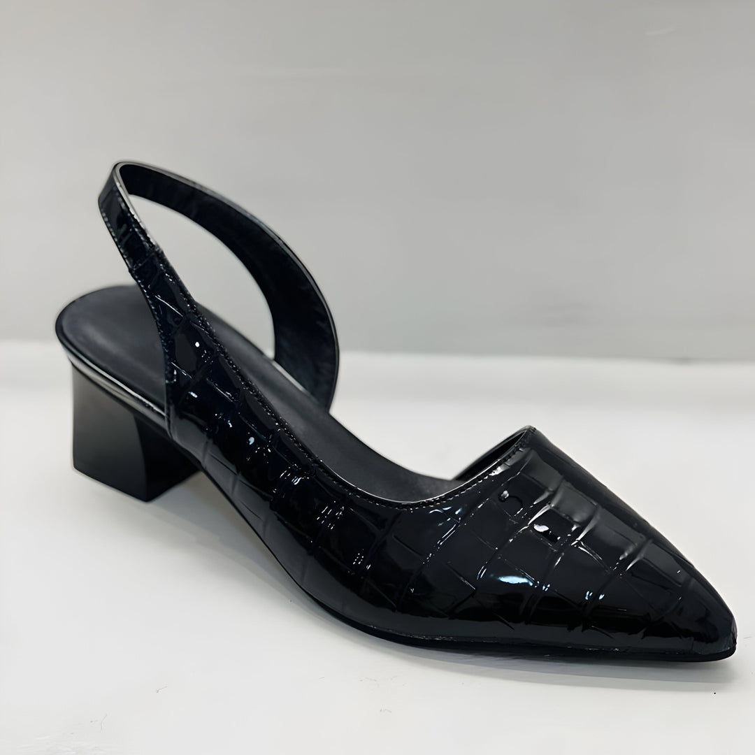 Women's elegant orthopedic loafer heels, offering comfort & style for professional workwear or formal events.