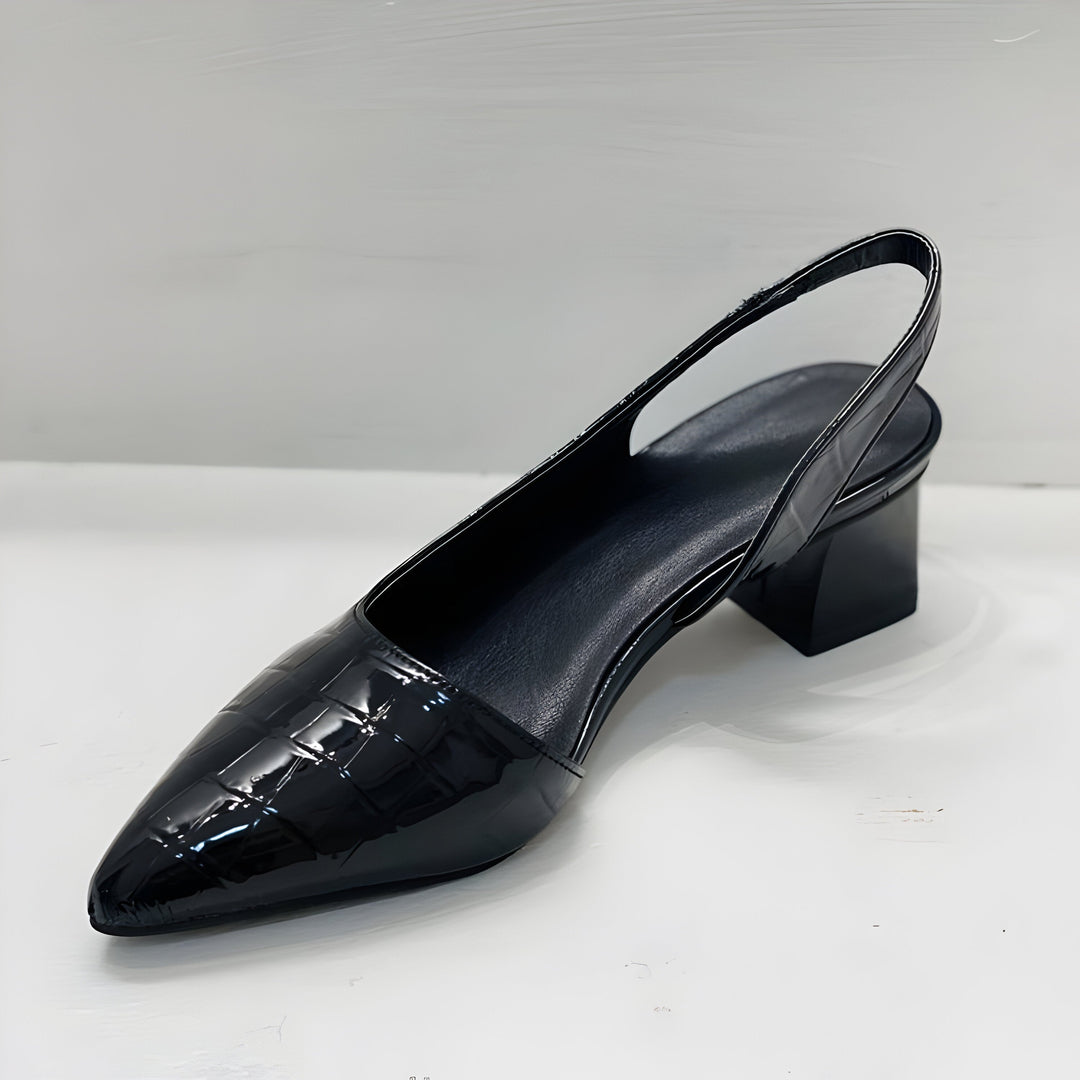 Women's formal comfort heels with orthopedic support. Stylish slip-on pumps for elegant everyday footwear.
