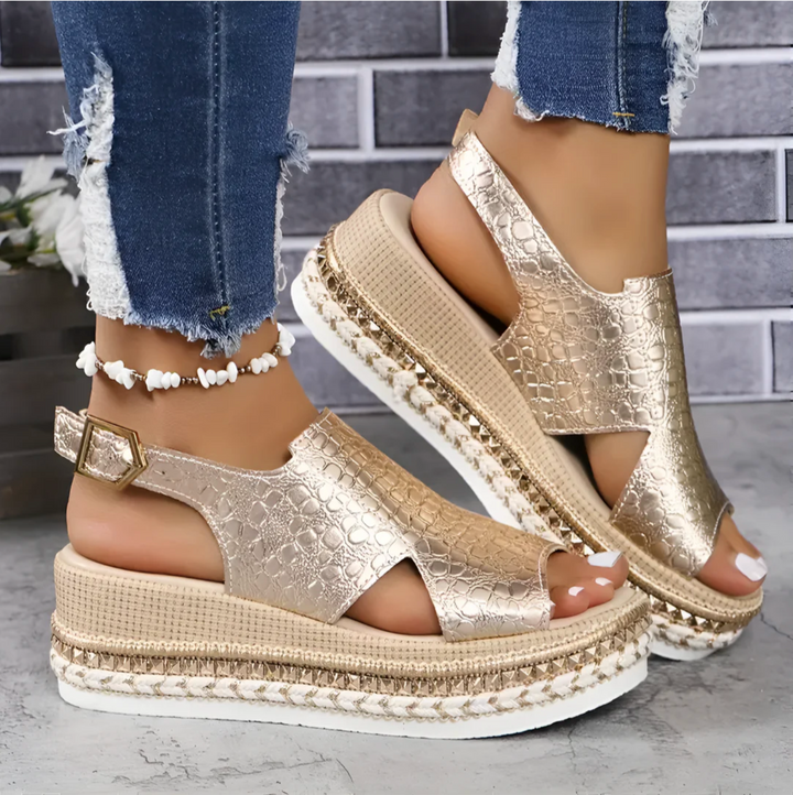 Comfortable & elegant women's orthopedic heeled sandals for superior foot support and style.