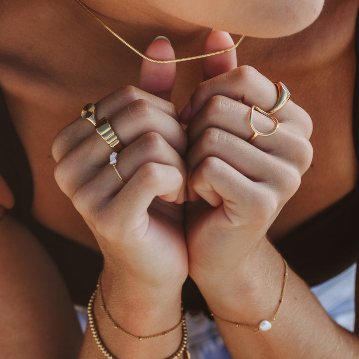 Sleek silver oval ring for women, ideal for a modern, minimalist & stackable look.