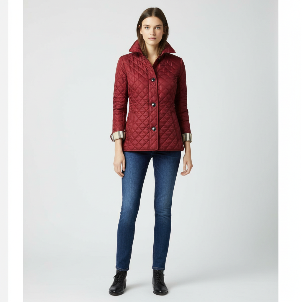 Warm casual women's padded jacket, perfect autumn winter coat with stylish tie-waist detail.