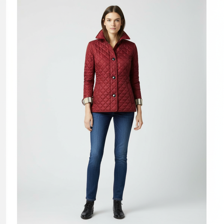 Warm casual women's padded jacket, perfect autumn winter coat with stylish tie-waist detail.