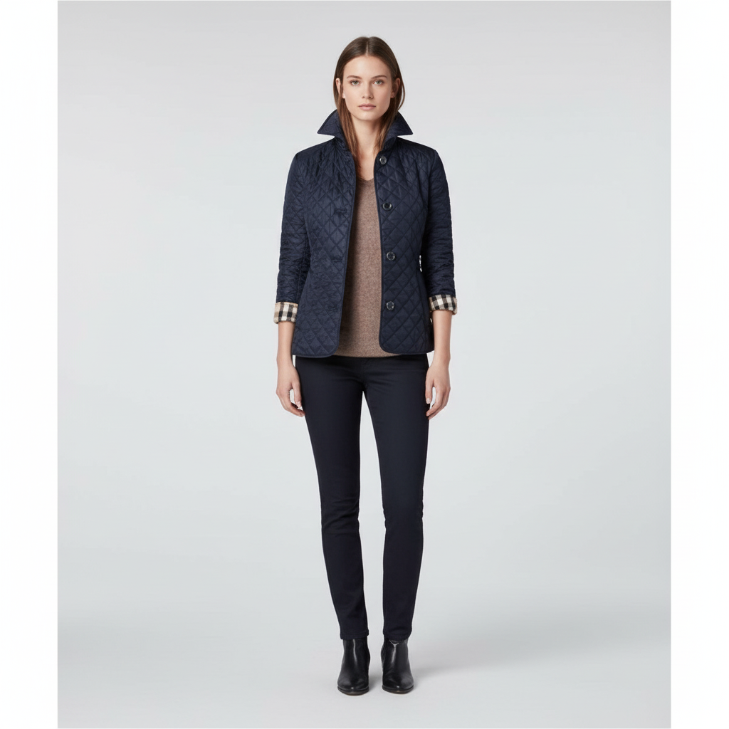 Women's warm casual padded jacket, Mona design, perfect winter outerwear with tie waist.