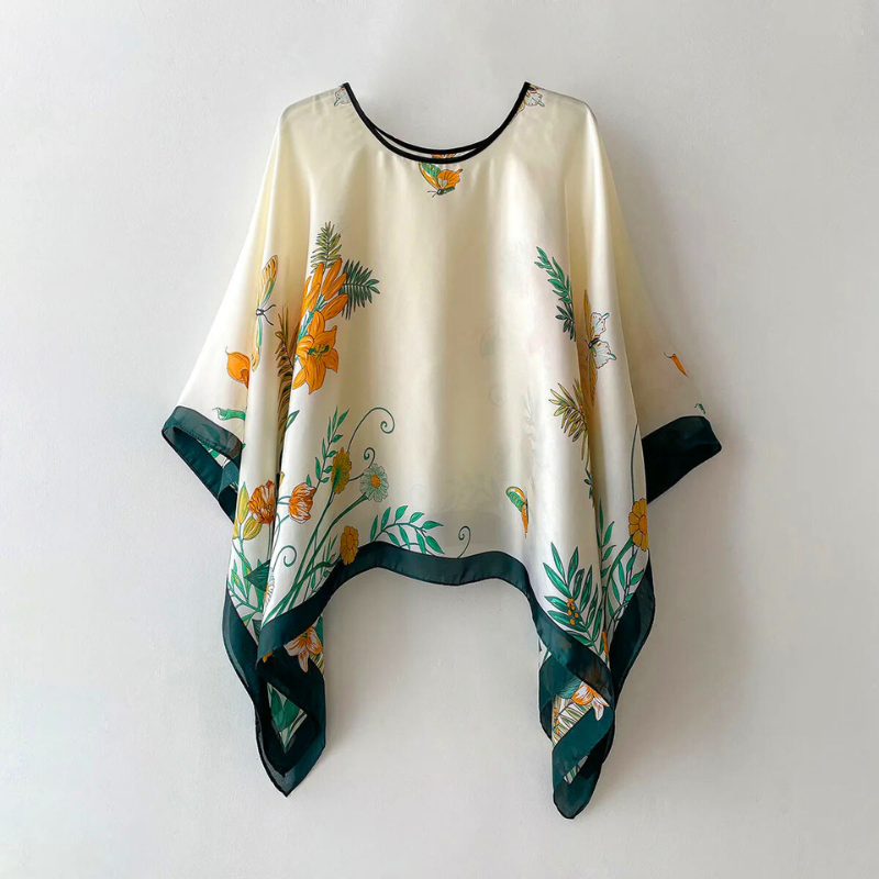 Chic women's patterned shawl, a versatile cover-up for resort wear & summer style. Unique elegant design.