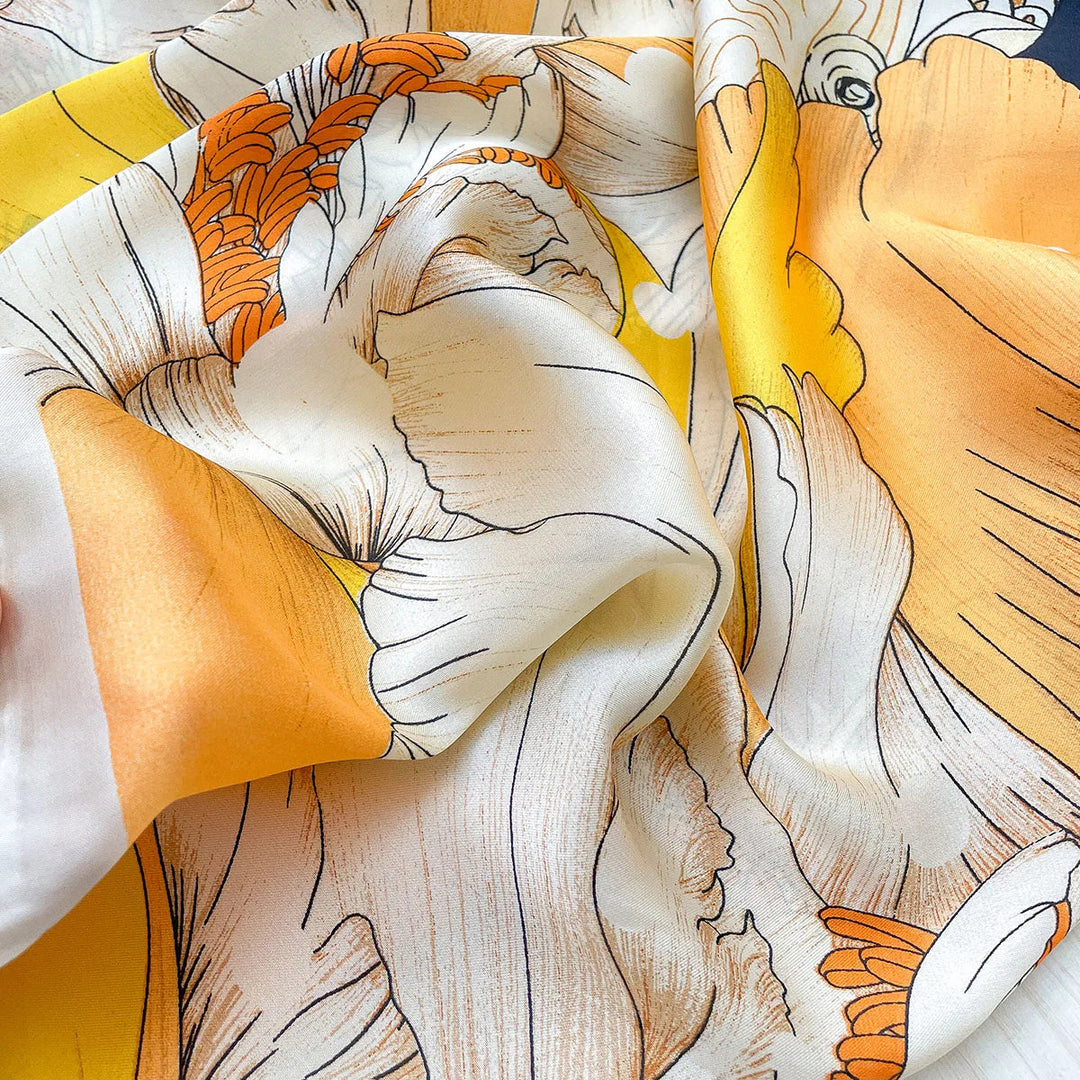 Fashion-forward women's patterned shawl. Elegant accessory, perfect for spring/summer outfits & resort style.